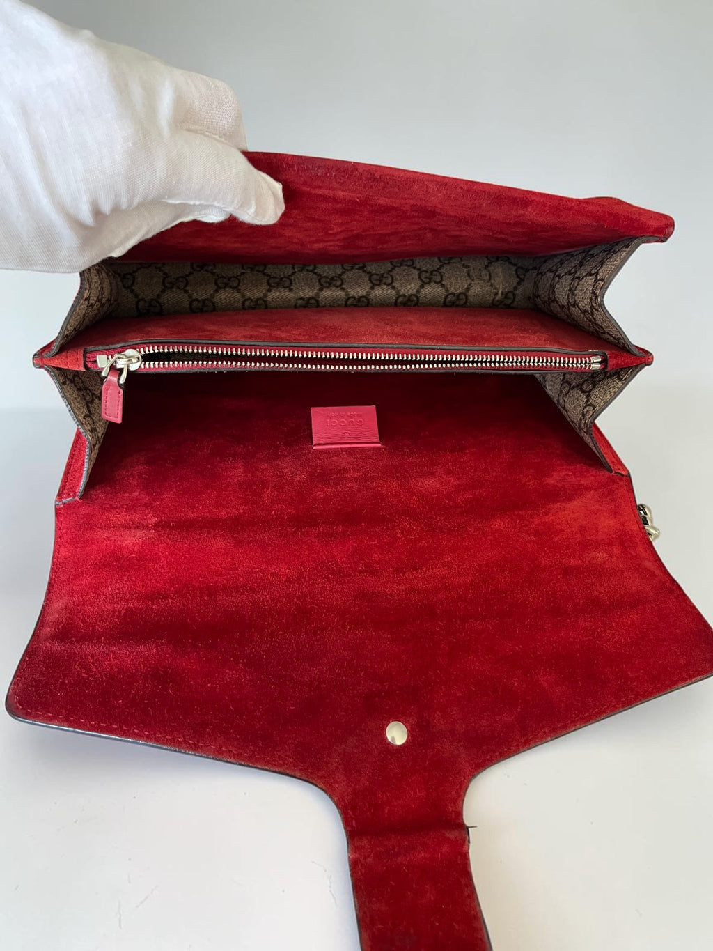 Gucci Dionysus Medium GG Supreme Red Suede