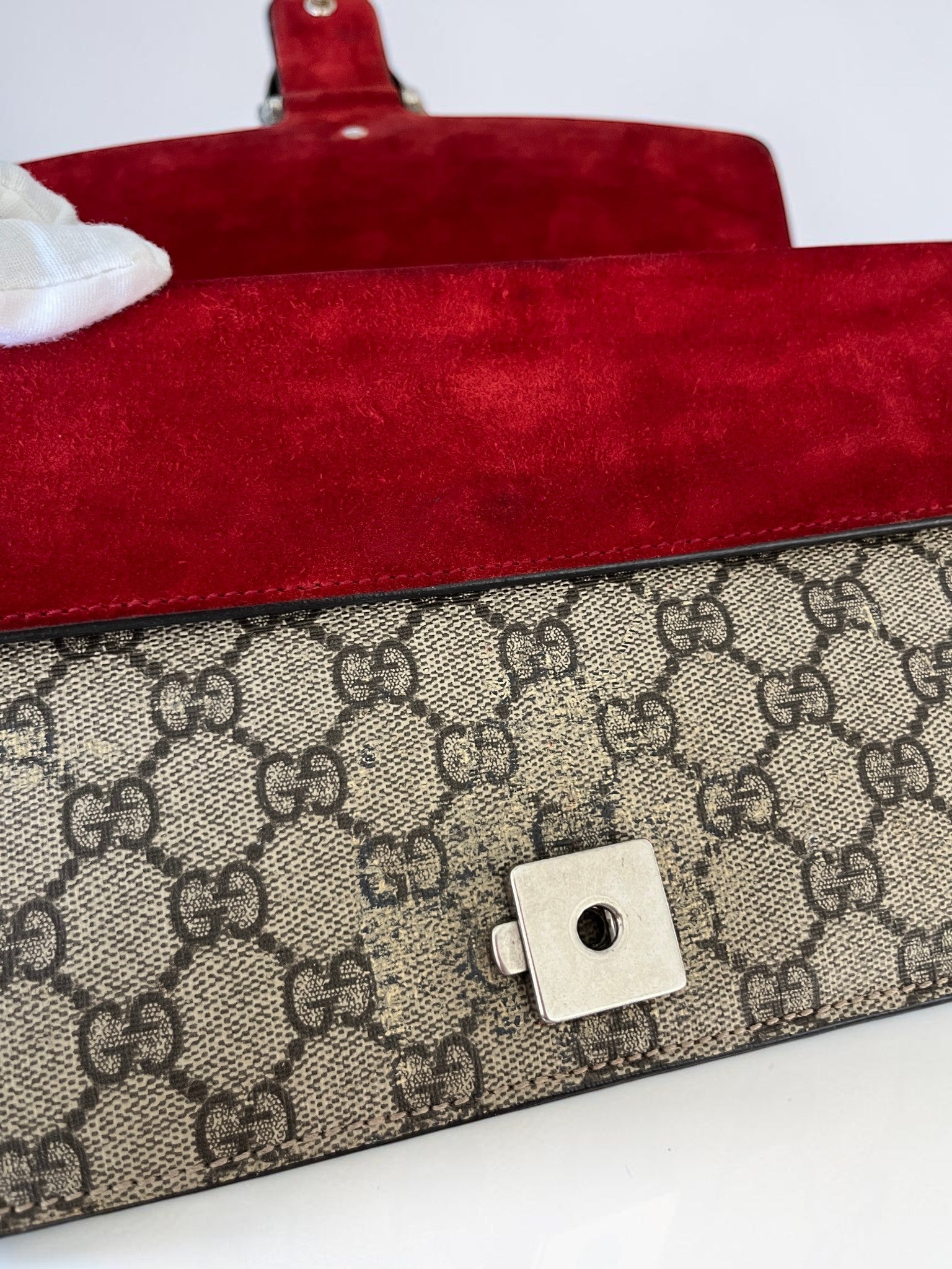 Gucci Dionysus Medium GG Supreme Red Suede