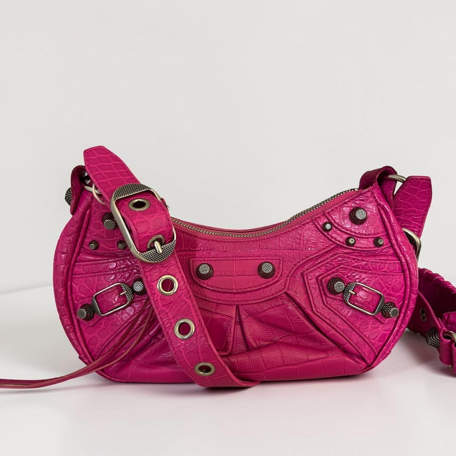 Balenciaga Le Cagole S Neon Pink Leather