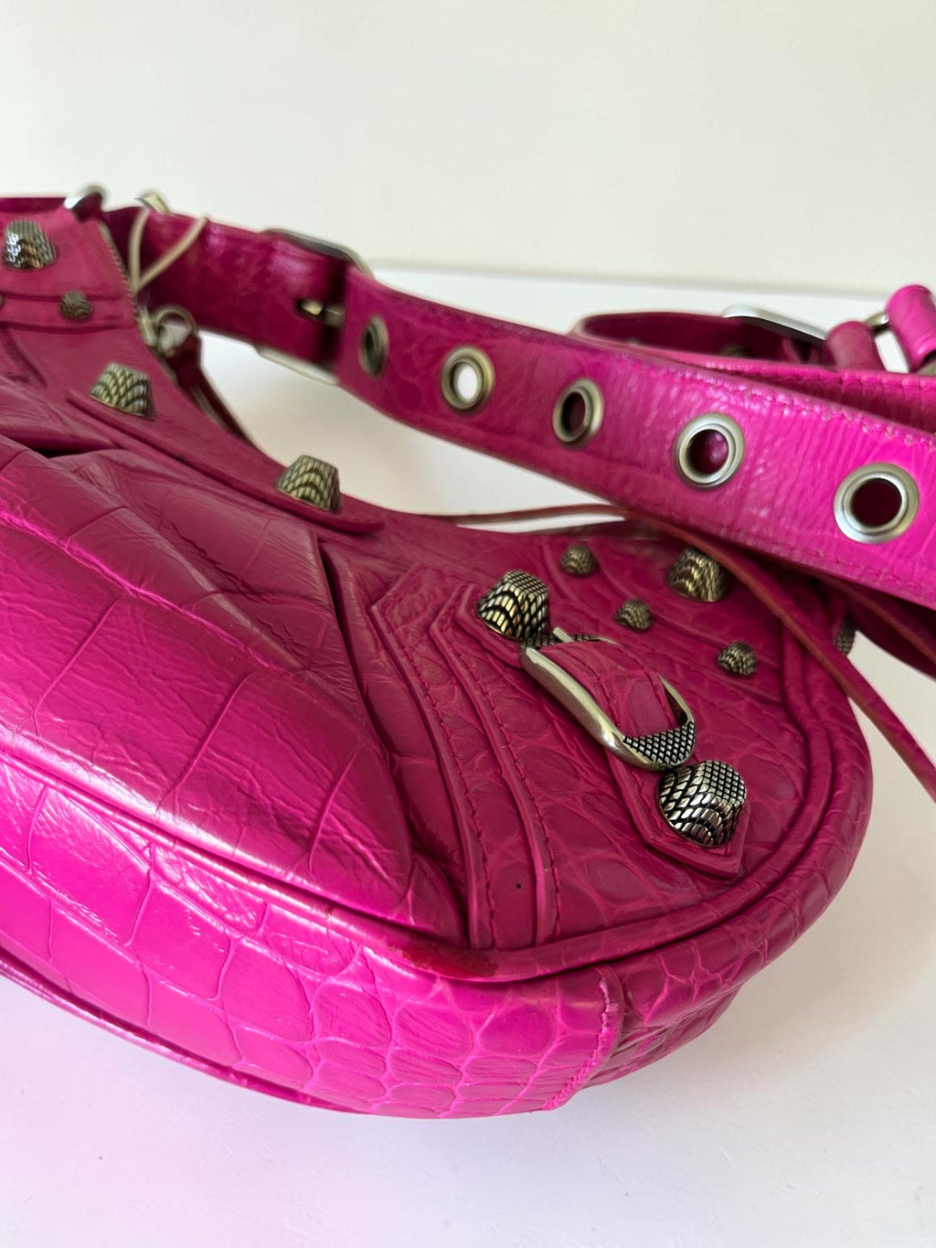 Balenciaga Le Cagole S Neon Pink Leather