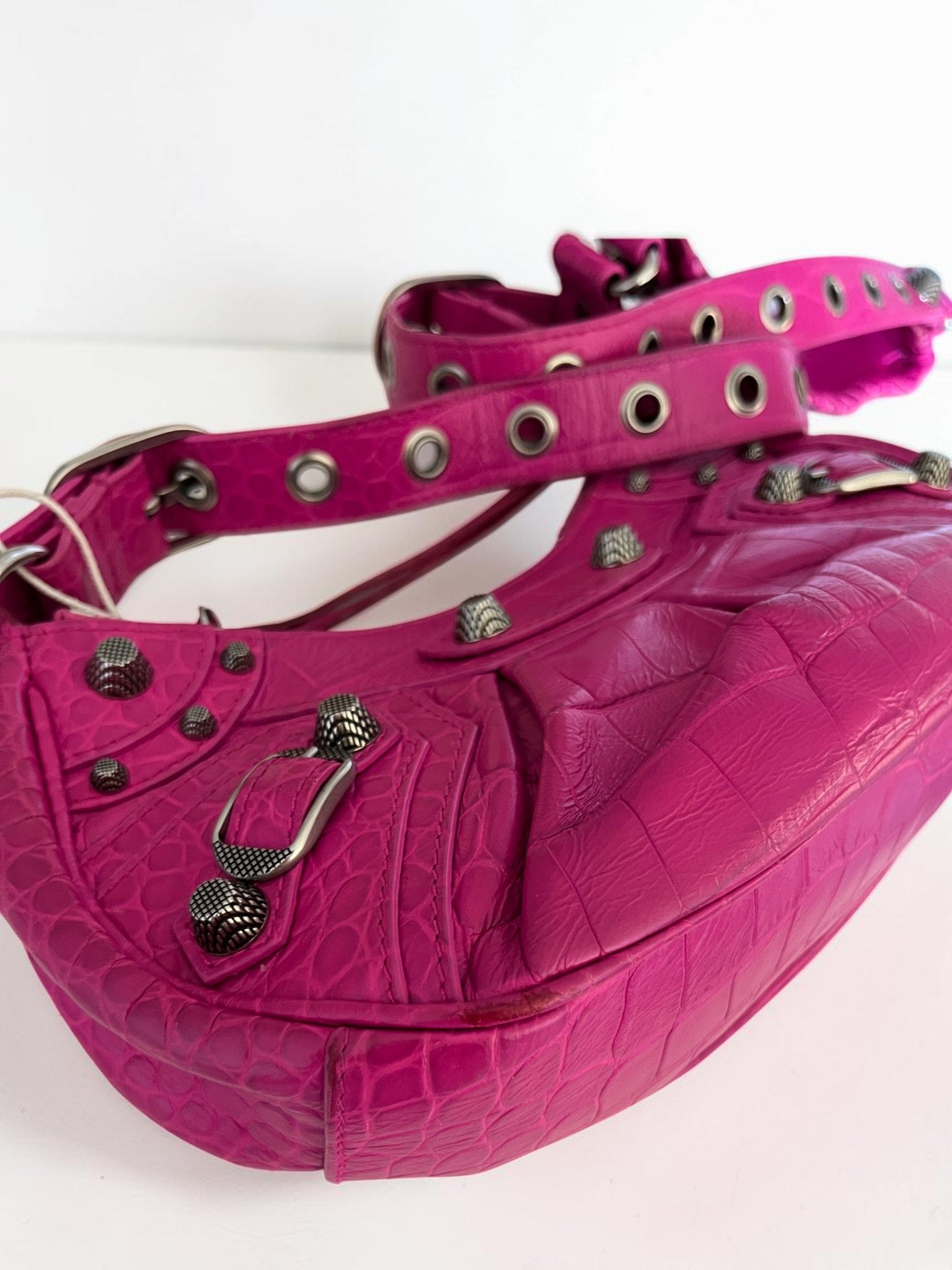 Balenciaga Le Cagole S Neon Pink Leather