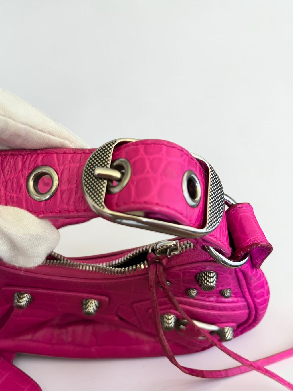 Balenciaga Le Cagole S Neon Pink Leather
