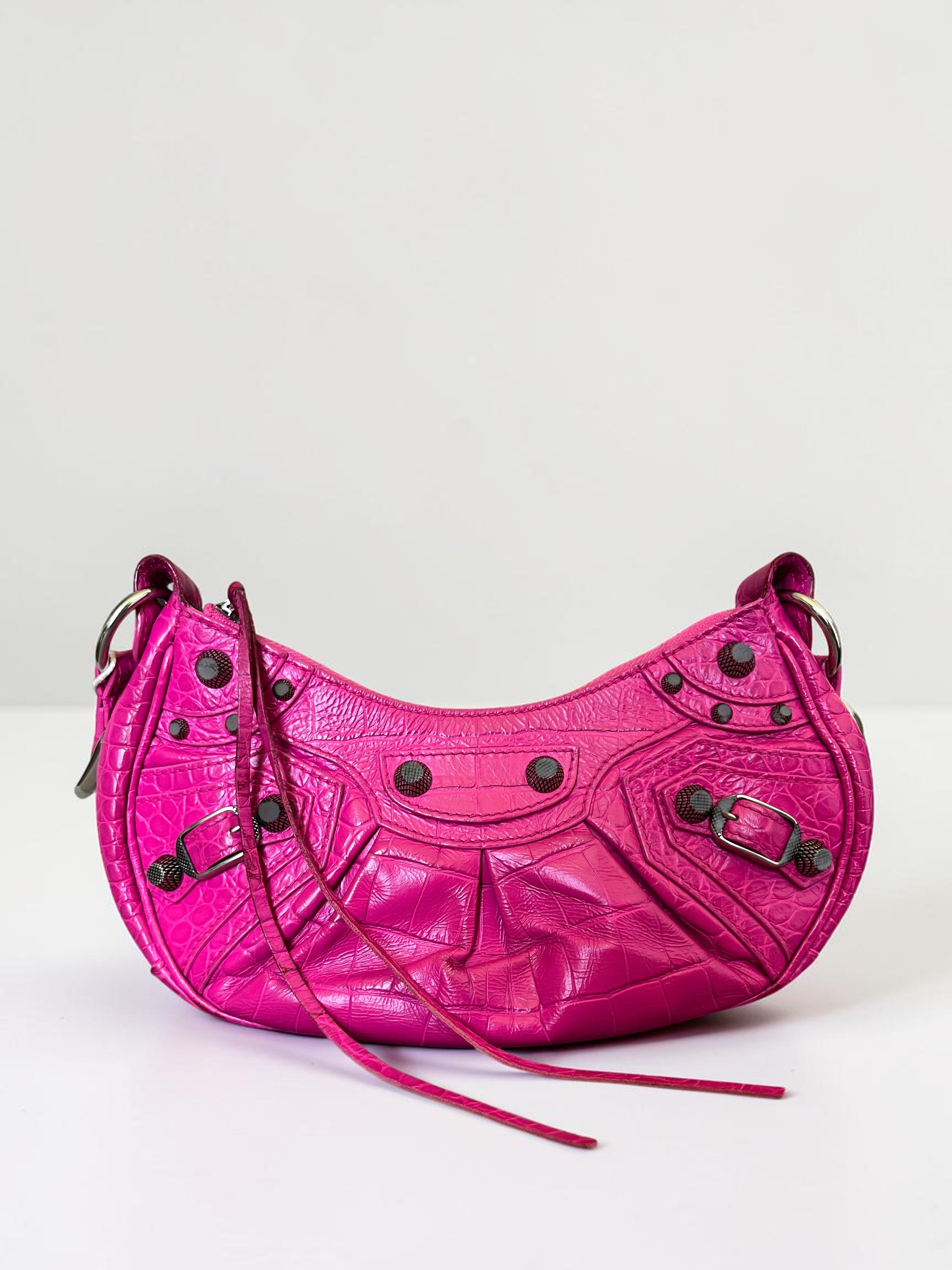 Balenciaga Le Cagole S Neon Pink Leather