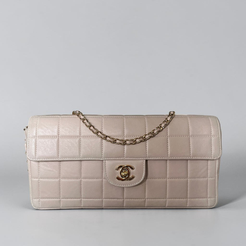 2002-2003 Chanel East-West Chocolate Bar Bag Lambskin