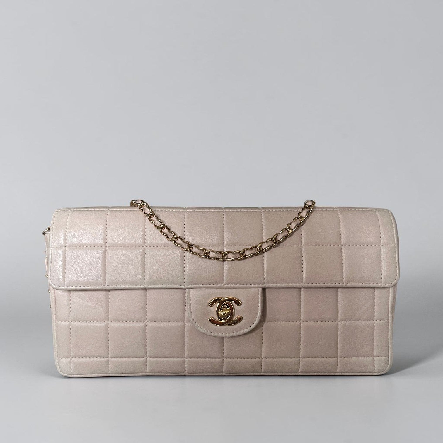 2002-2003 Chanel East-West Chocolate Bar Bag Lambskin