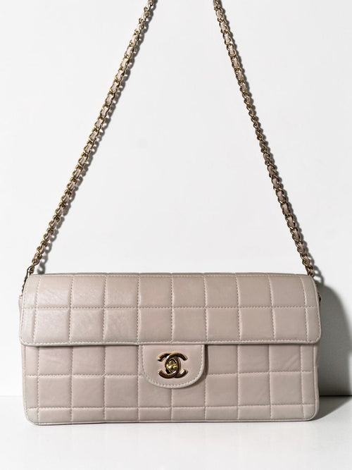 2002-2003 Chanel East-West Chocolate Bar Bag Lambskin