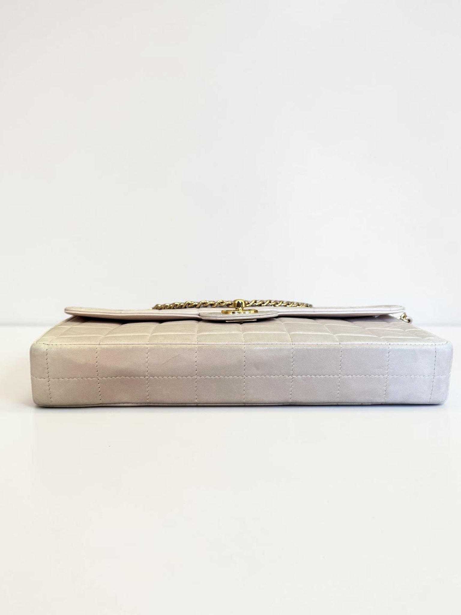 2002-2003 Chanel East-West Chocolate Bar Bag Lambskin