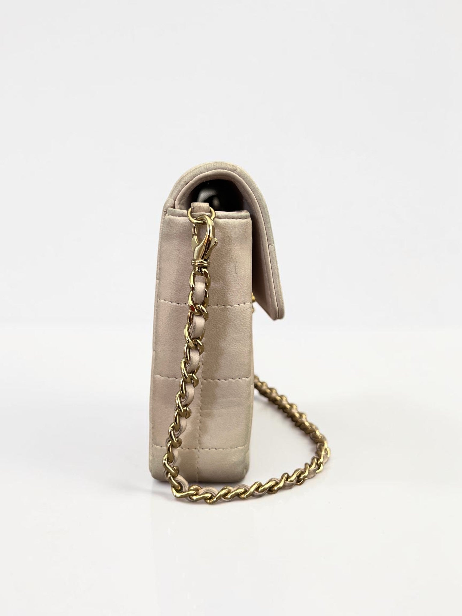 2002-2003 Chanel East-West Chocolate Bar Bag Lambskin