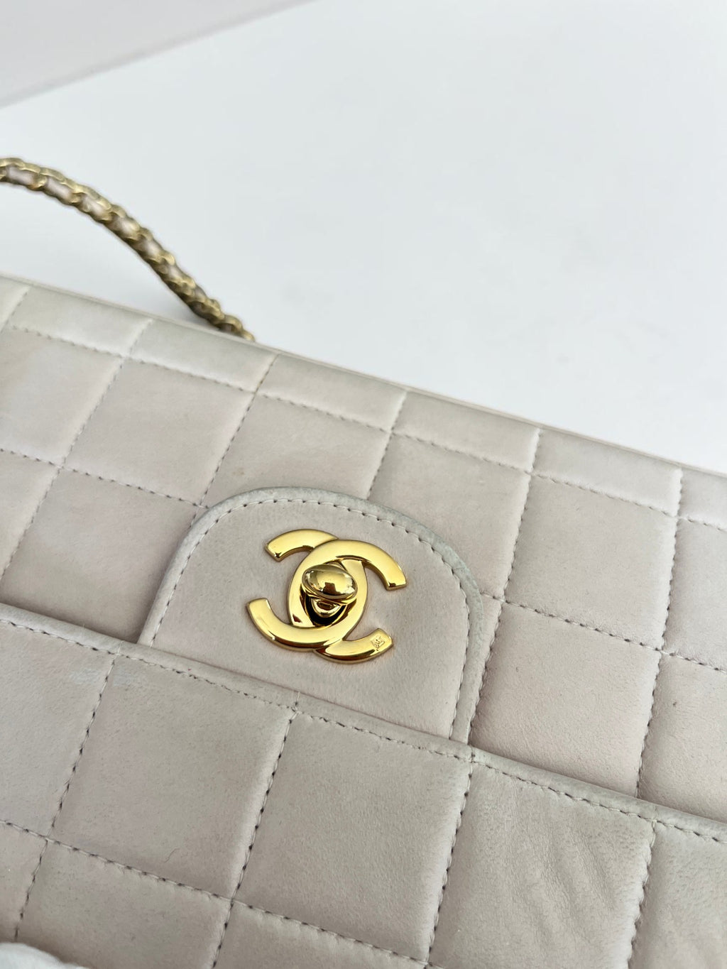 2002-2003 Chanel East-West Chocolate Bar Bag Lambskin