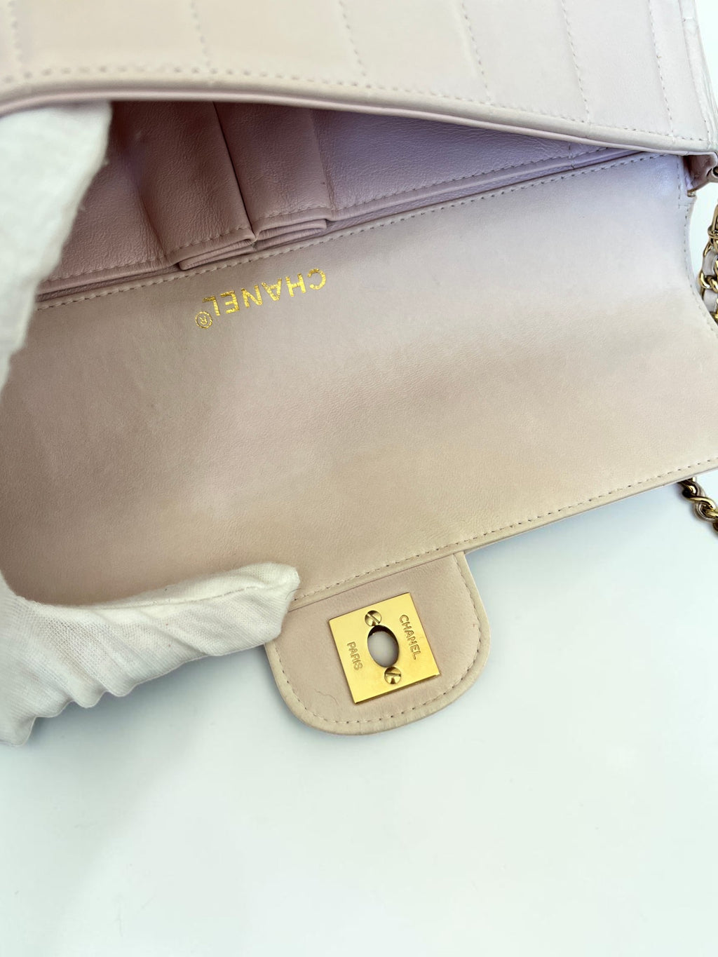 2002-2003 Chanel East-West Chocolate Bar Bag Lambskin