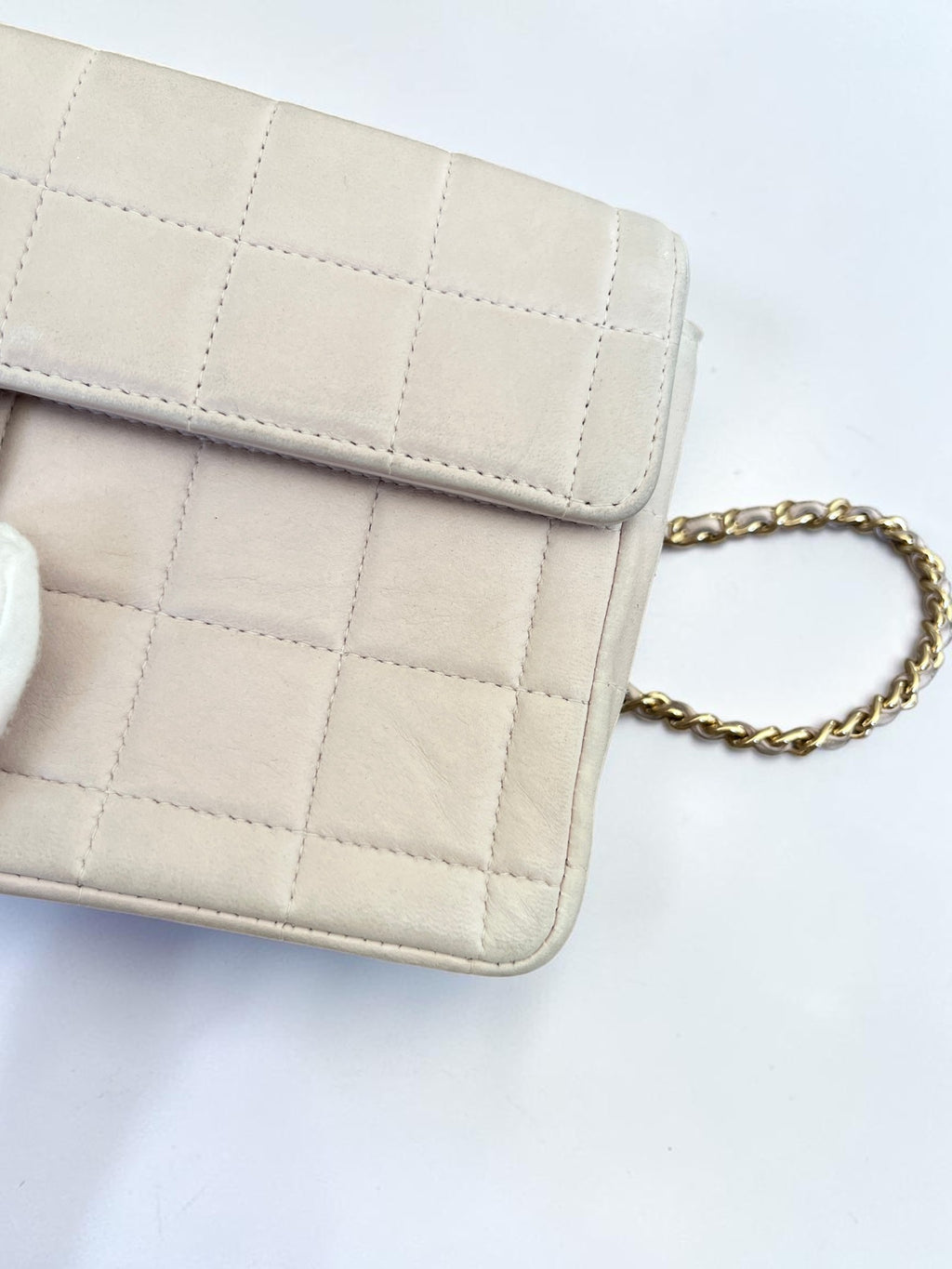 2002-2003 Chanel East-West Chocolate Bar Bag Lambskin