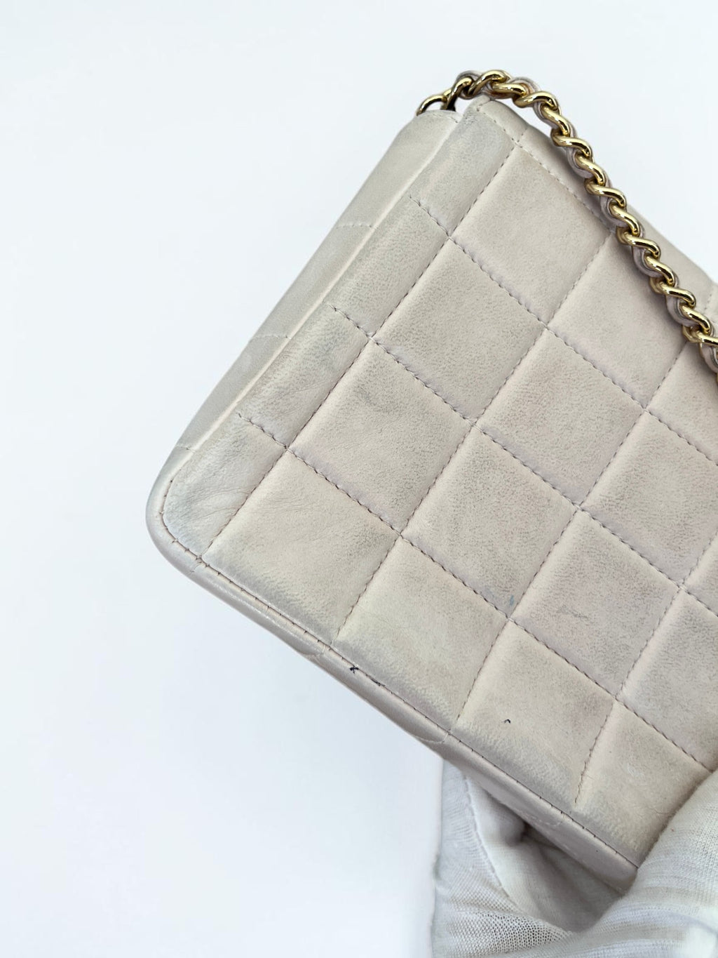 2002-2003 Chanel East-West Chocolate Bar Bag Lambskin
