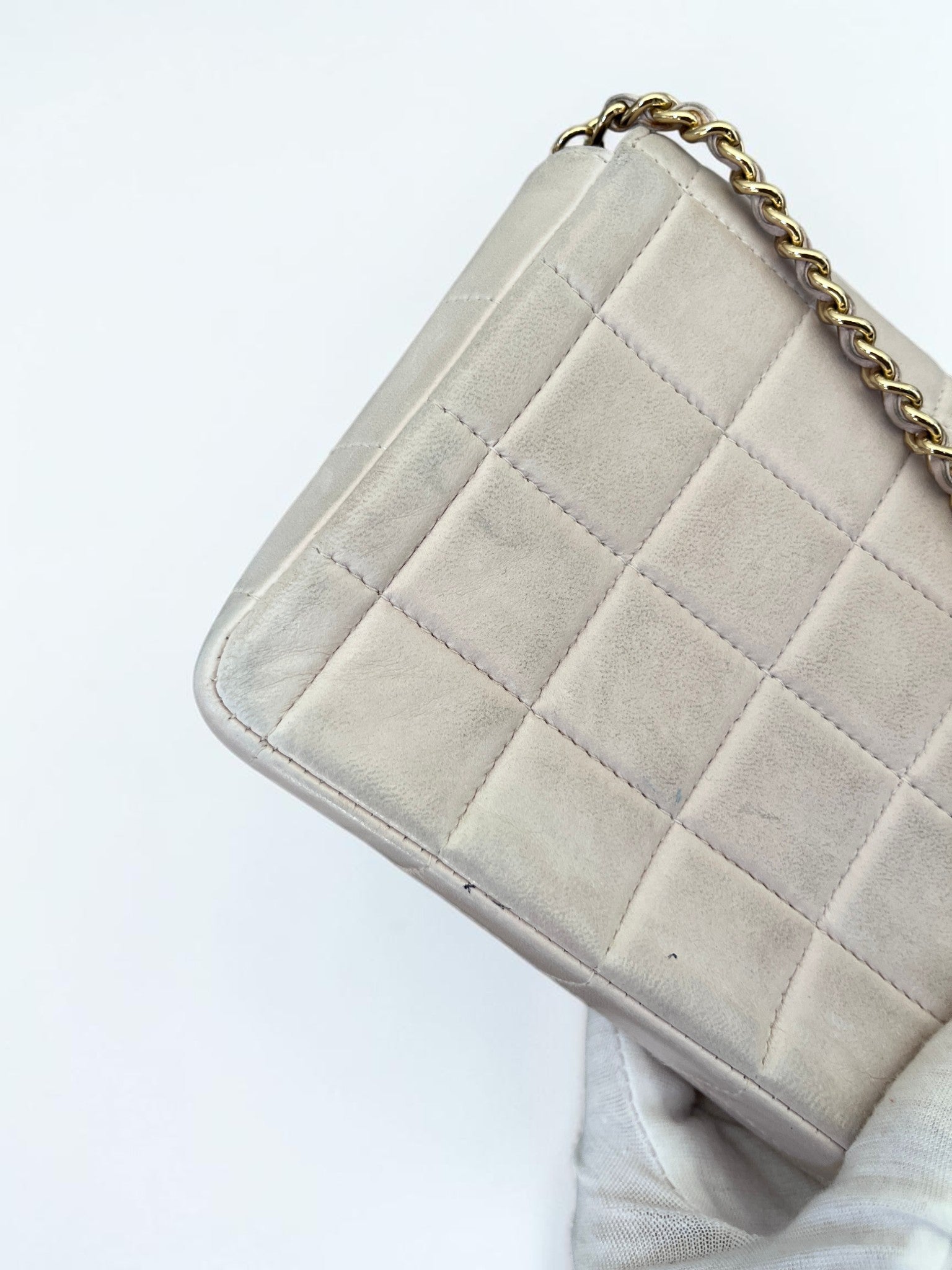 2002-2003 Chanel East-West Chocolate Bar Bag Lambskin