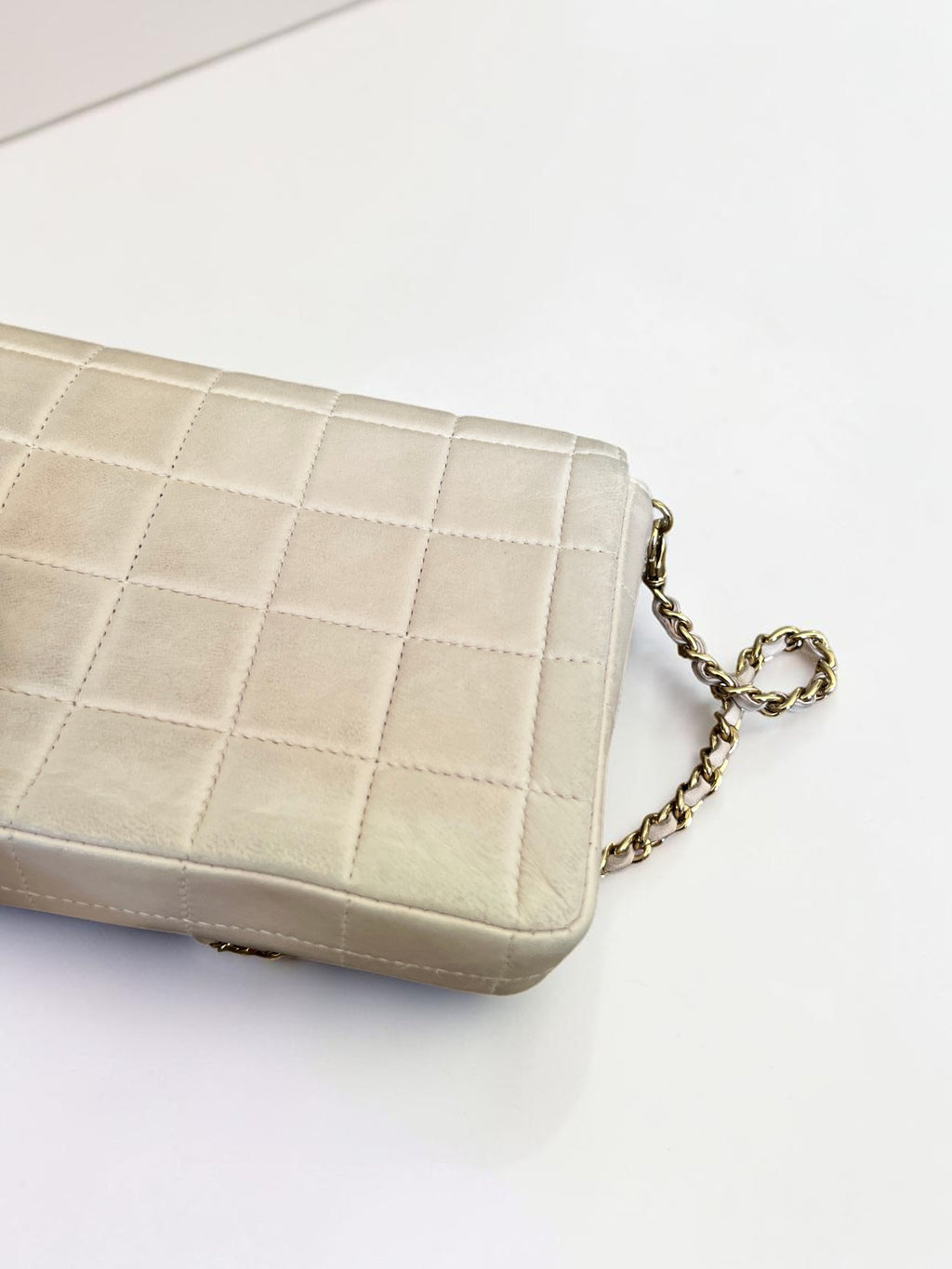 2002-2003 Chanel East-West Chocolate Bar Bag Lambskin