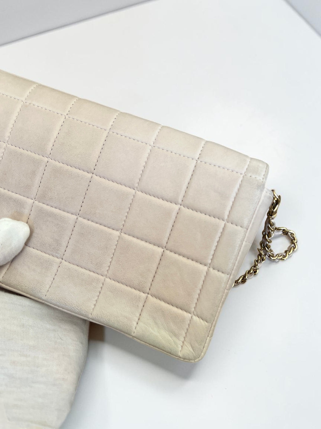 2002-2003 Chanel East-West Chocolate Bar Bag Lambskin