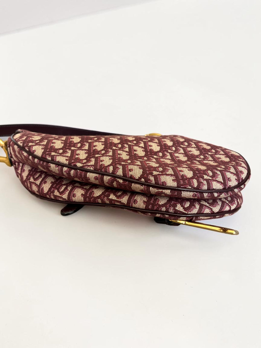 Dior Saddle Bag Oblique Jacquard Burgundy
