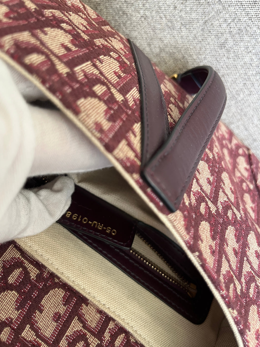 Dior Saddle Bag Oblique Jacquard Burgundy