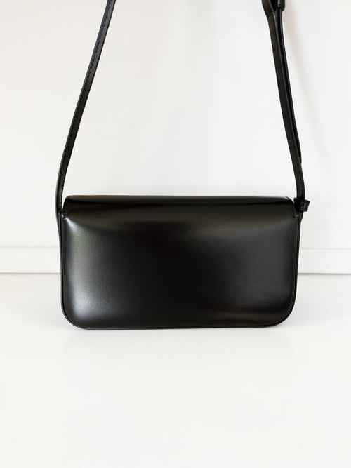 Celine Triomphe Claude Bag In Black Smooth Leather
