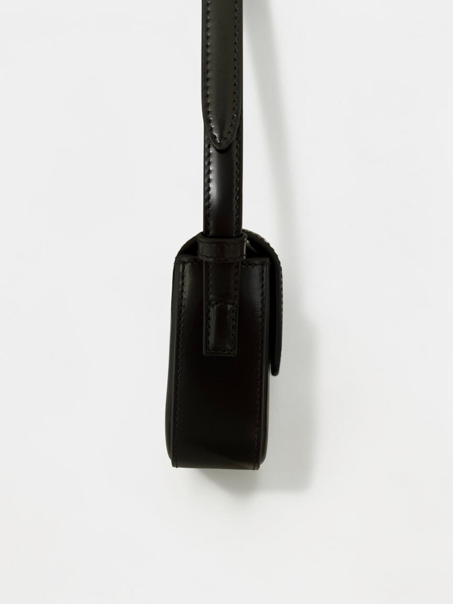 Celine Triomphe Claude Bag In Black Smooth Leather