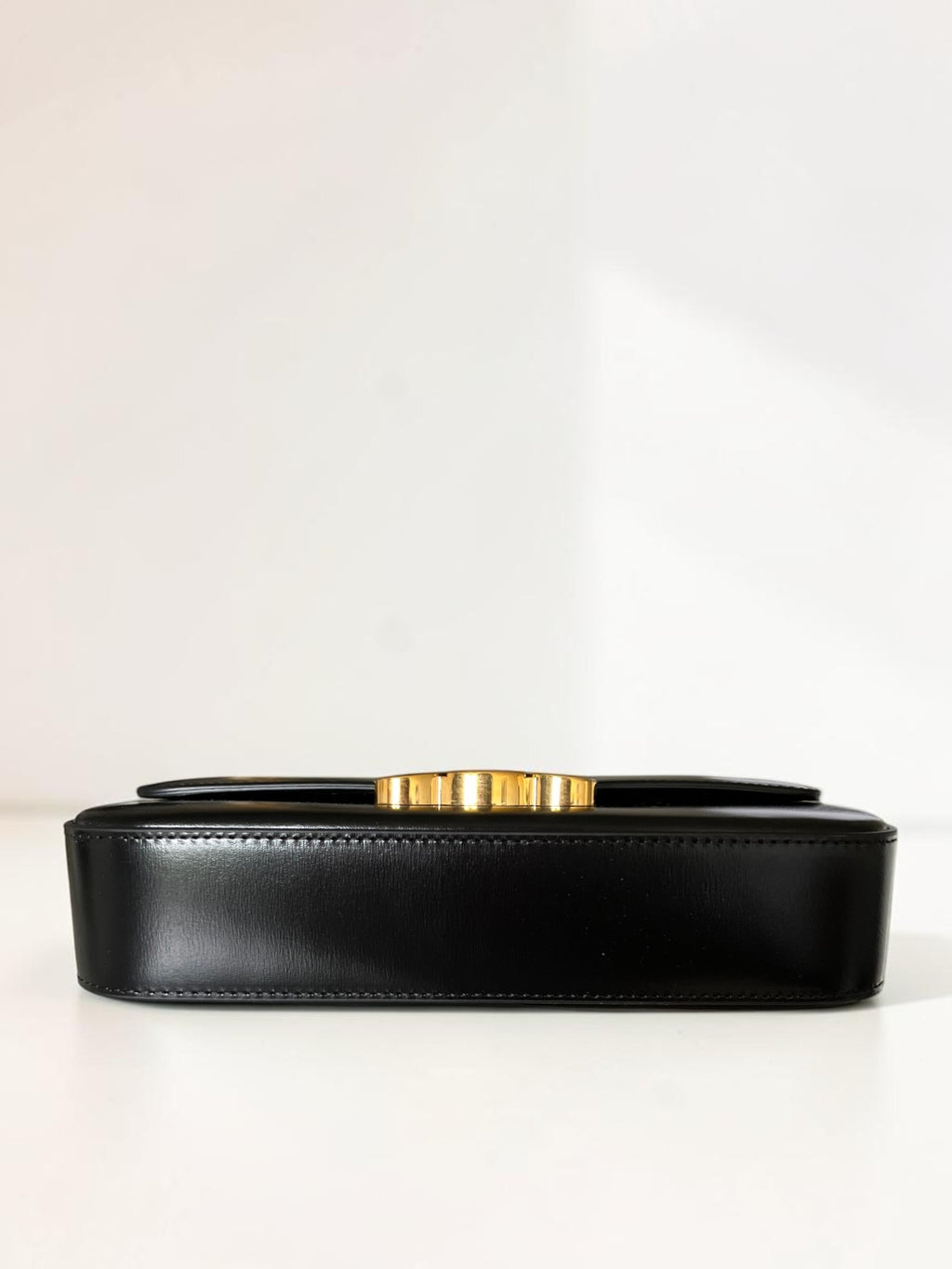 Celine Triomphe Claude Bag In Black Smooth Leather