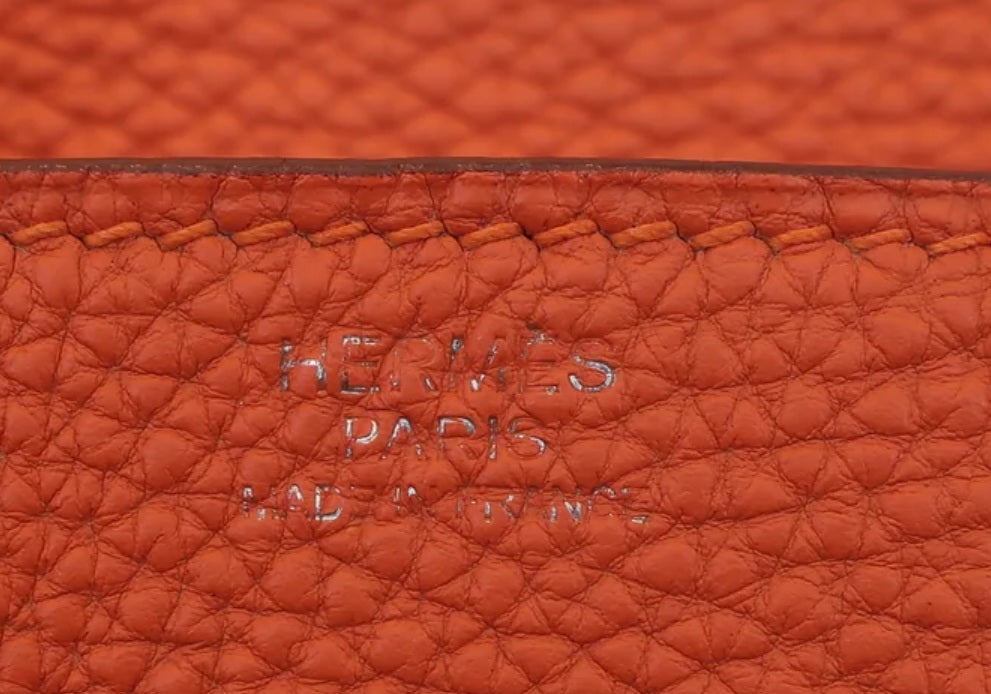 2007 Hermès Birkin 30 Clemence Orange H Palladium Hardware