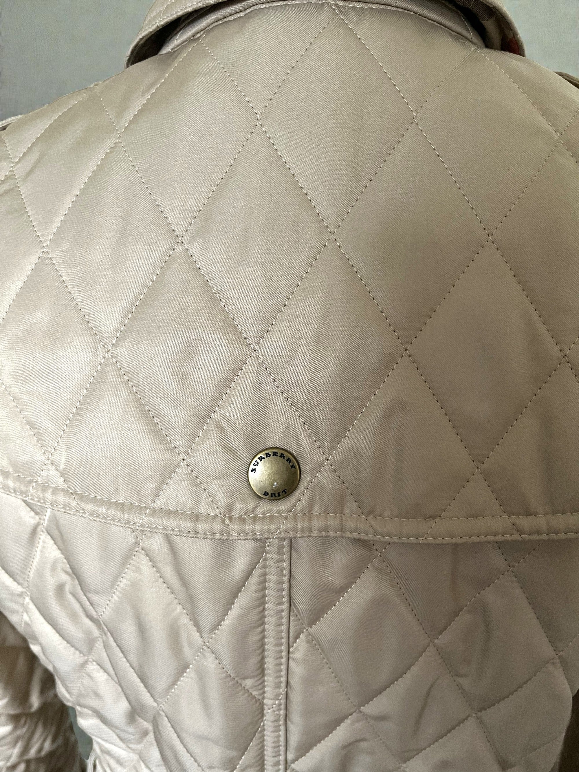 Burberry Quilted Mid-length Trench Coat Beige Size M