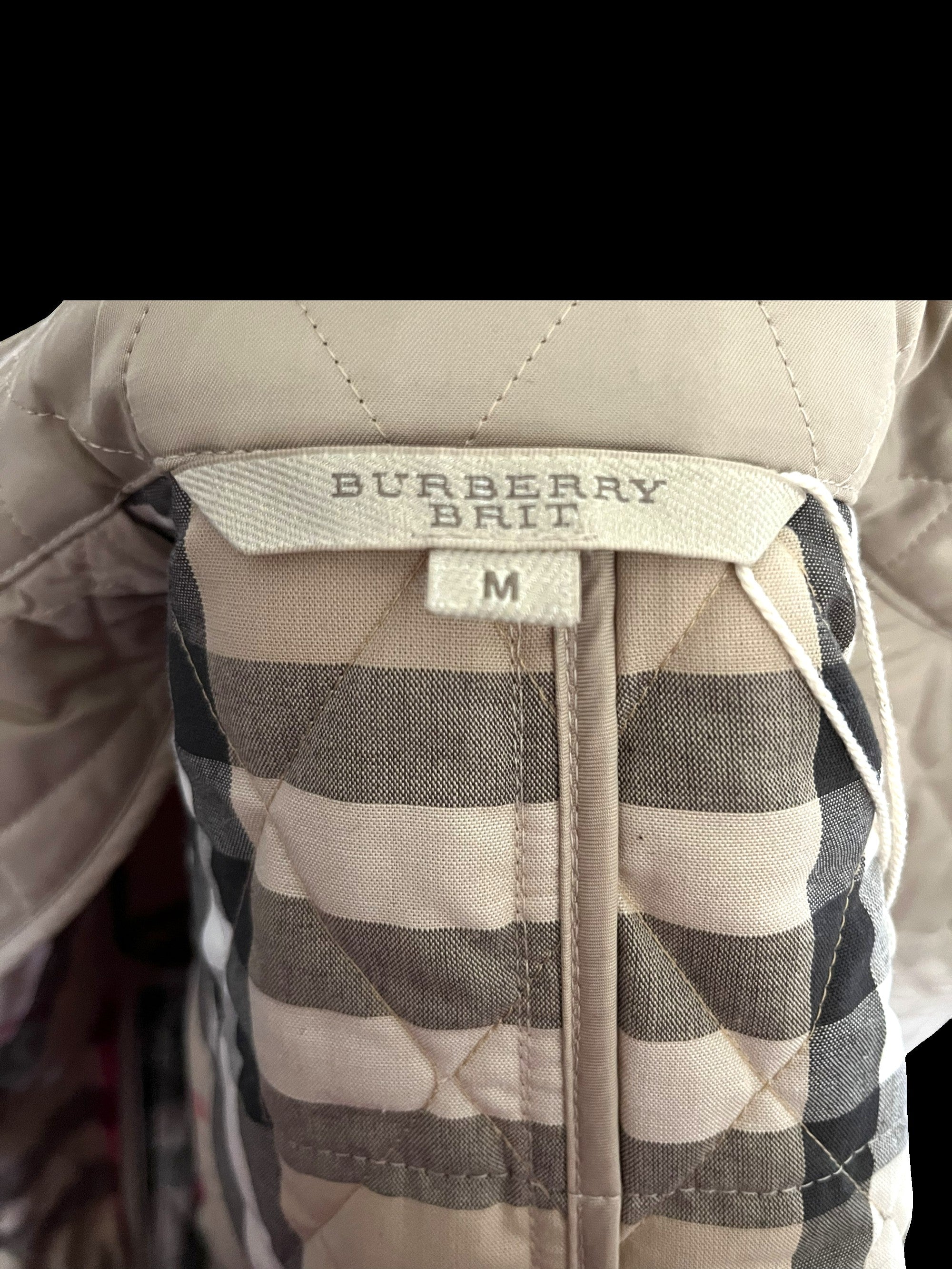 Burberry Quilted Mid-length Trench Coat Beige Size M