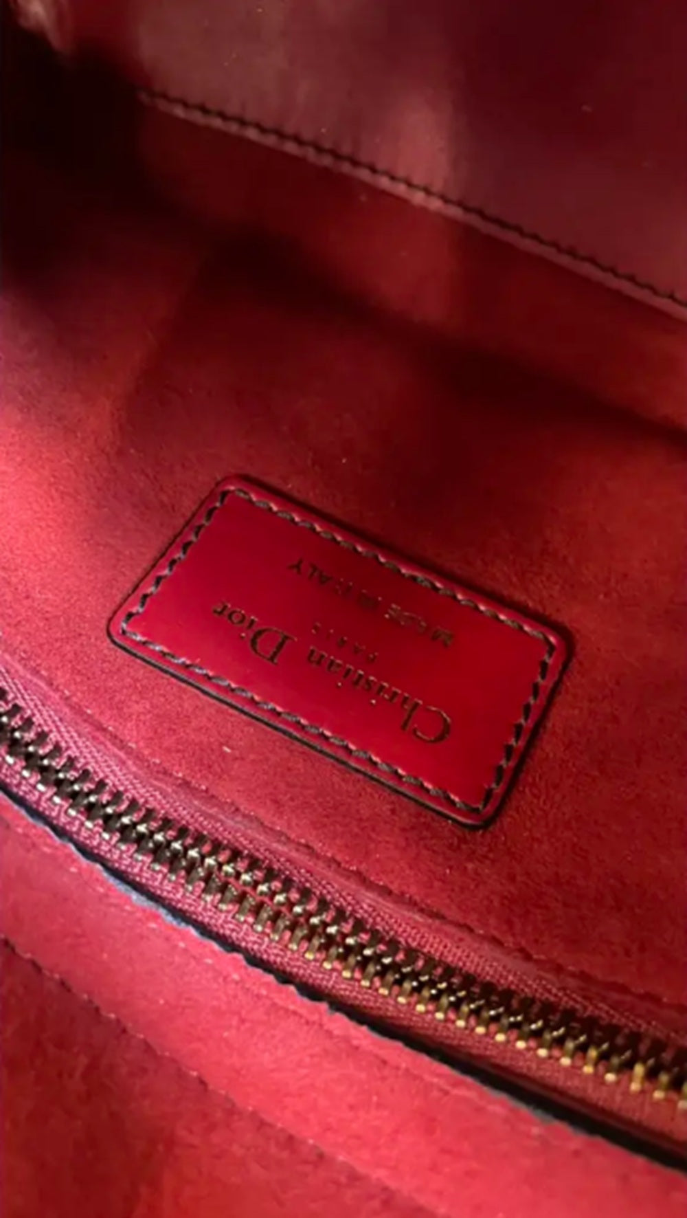 Dior Lady Dior Mini Bag With Metal Studs Burgundy Leather