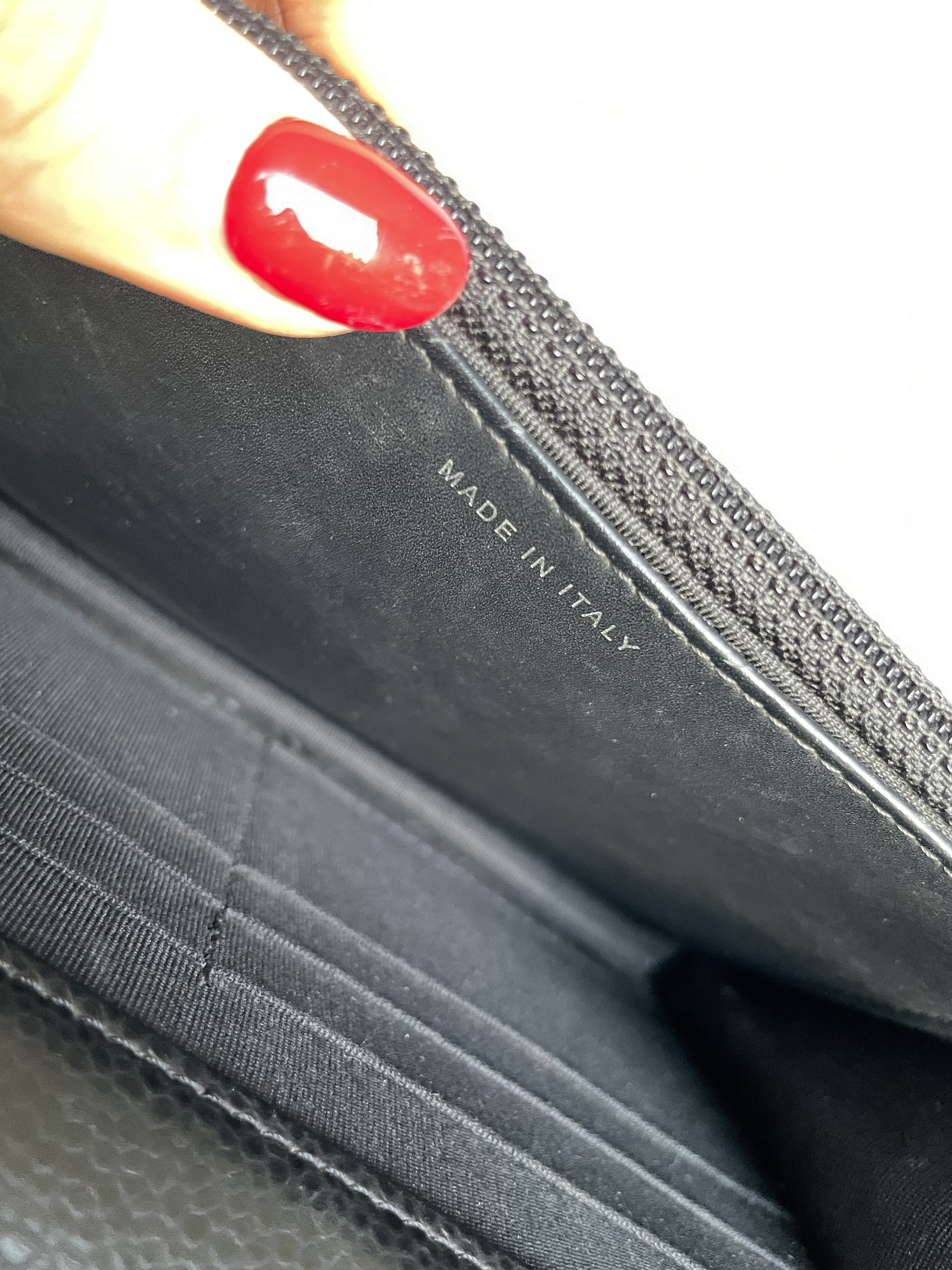 2014-2015 Chanel Classic Wallet On Chain Caviar Leather Black Silver Hardware