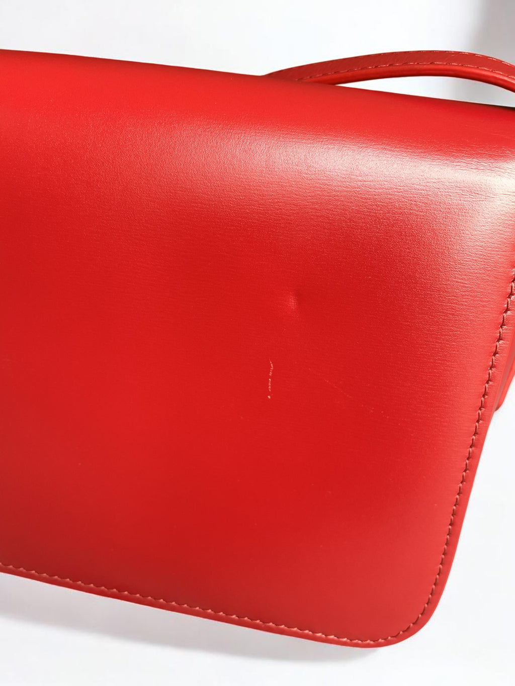 Celine Teen Triomphe Crossbody Bag Red Smooth Leather