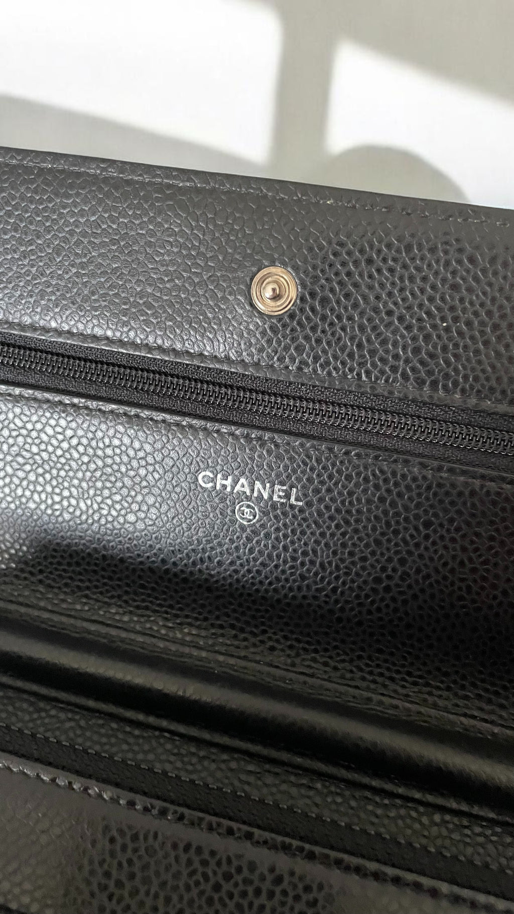2014-2015 Chanel Classic Wallet On Chain Caviar Leather Black Silver Hardware